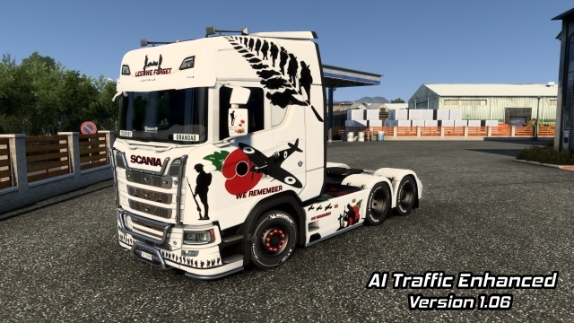Remembrance Day Scania S Paint Skin +AI