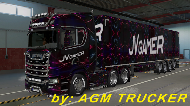 SKIN TRUCK SCANIA S E REBOQUE (JV GAMER) - CANAL AGM TRUCKER