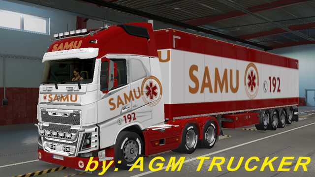 SKIN TRUCK VOLVO FH (SAMU) - CANAL AGM TRUCKER