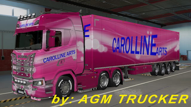 SKIN TRUCK SCANIA S E REBOQUE (CAROLLINE ARTS) - CANAL AGM TRUCKER