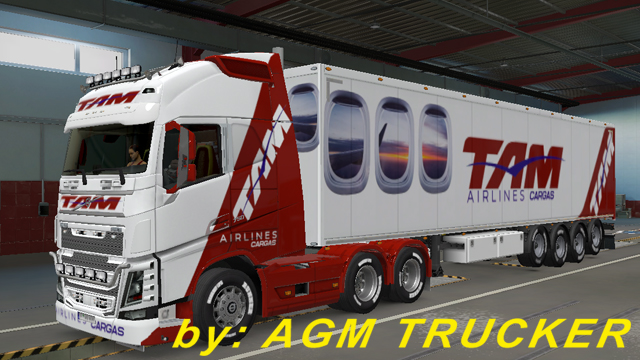 SKIN TRUCK VOLVO FH E REBOQUE (TAM) - CANAL AGM TRUCKER