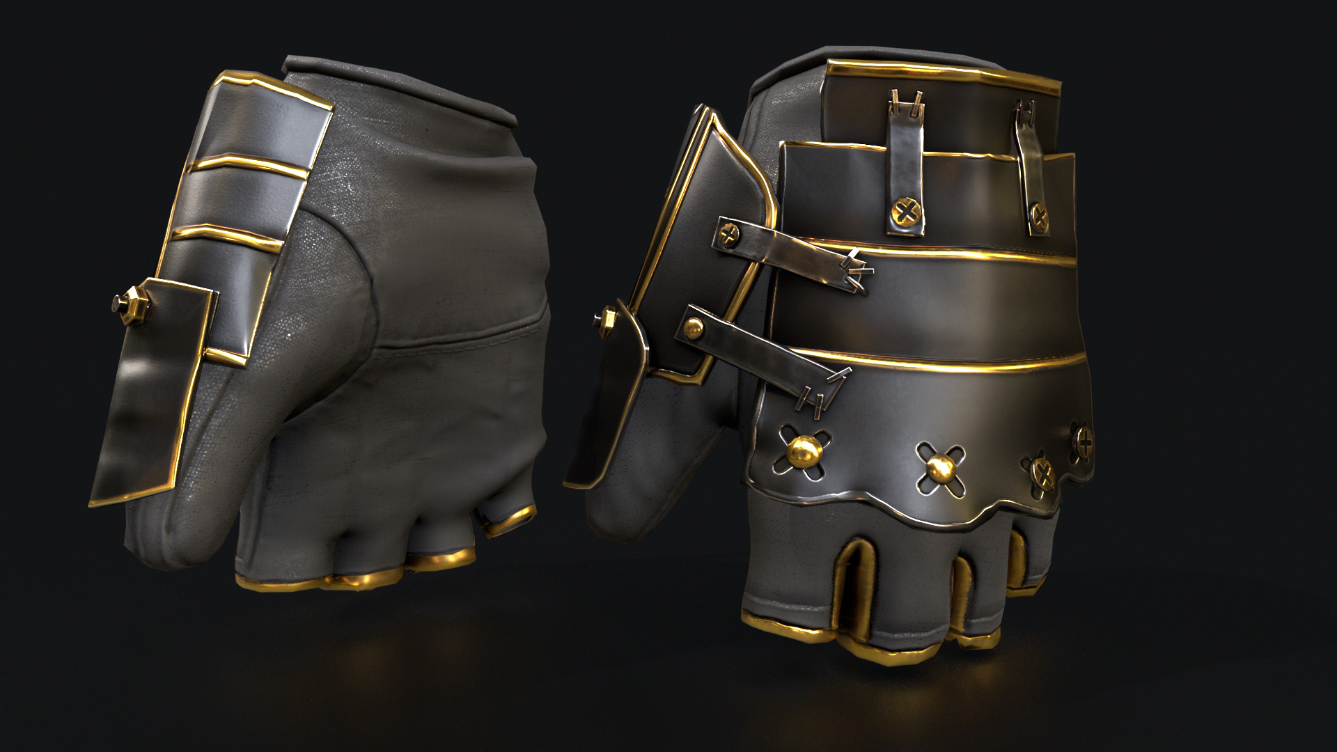 Black Gold Roadsign Gloves