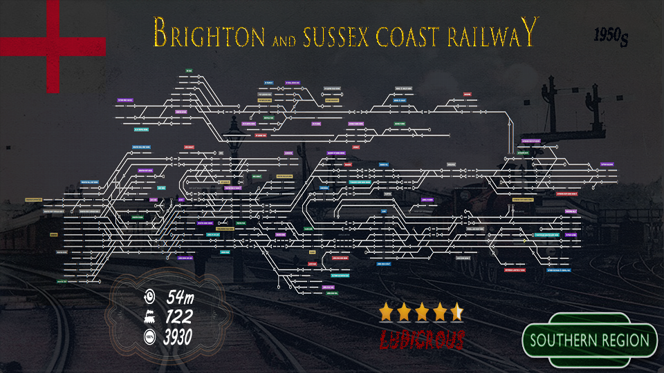 (1950s)Brighton Station and Sussex Coast England