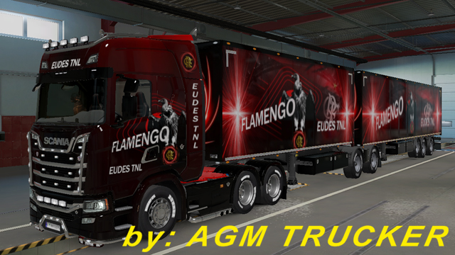 SKIN TRUCK SCANIA S E REBOQUE (EUDES TNL) - CANAL AGM TRUCKER