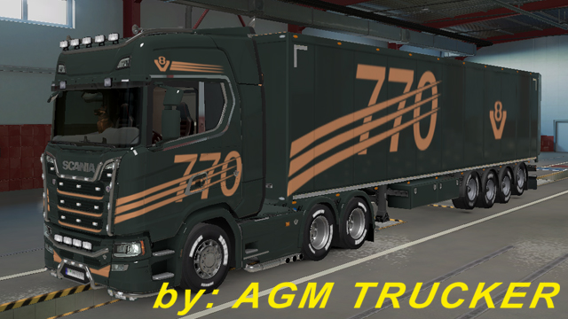 SKIN TRUCK SCANIA S E REBOQUE (NOVA SKIN 770) - CANAL AGM TRUCKER