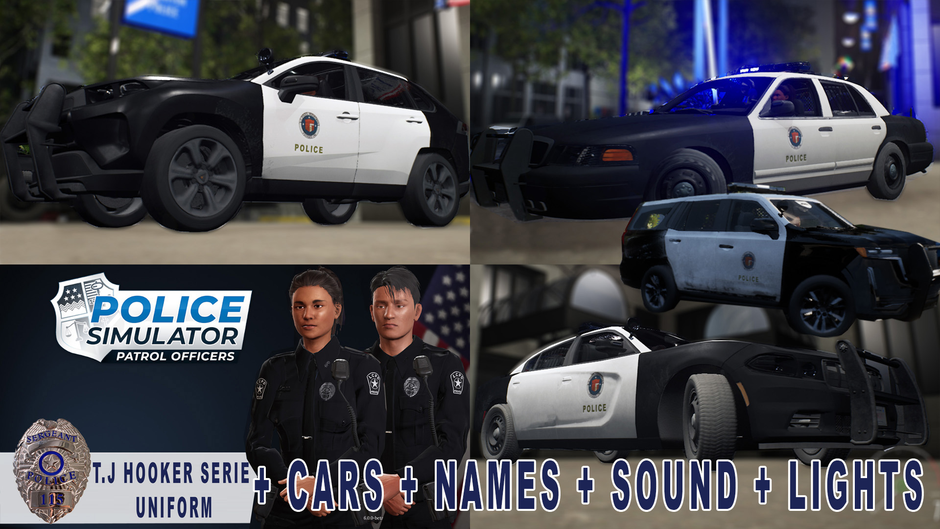 Pack - T.J Hooker Serie LCPD (Cars, Uniform, names, Lights and Sound) v3