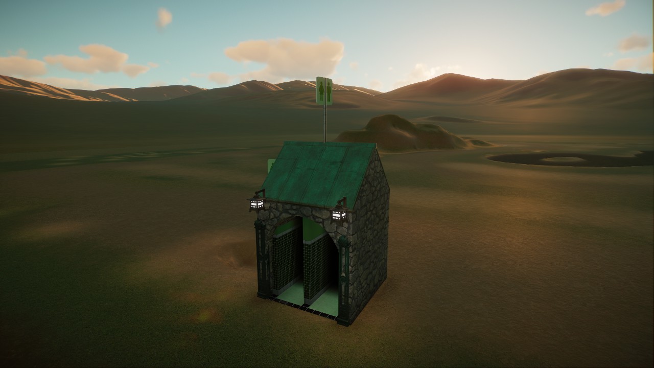 Copper and Stone Toilet (Shorter)