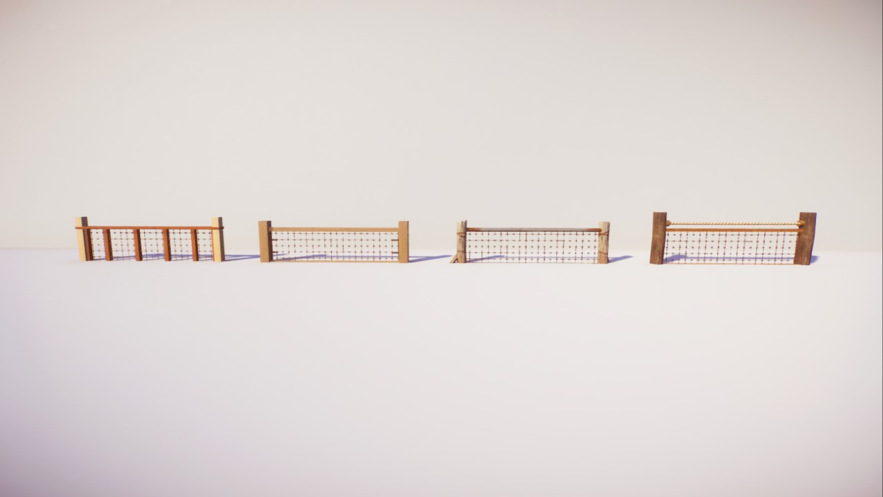 Realistic Mesh And Wood Custom Fences/Barriers 4x2 size