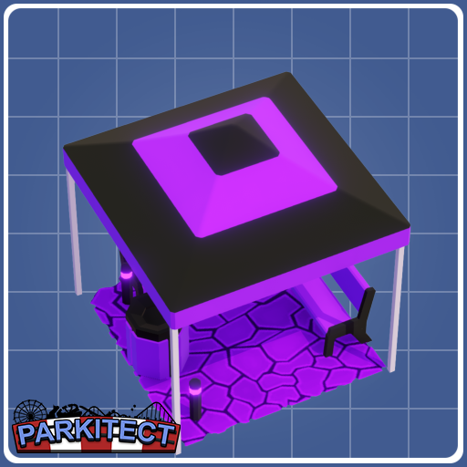 bench trash light square purple