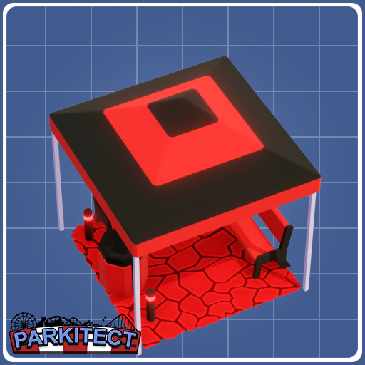 bench trash light square red