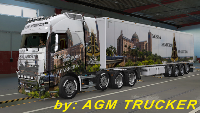 SKIN TRUCK VOLVO FH E REBOQUE N. SENHORA APARECIDA - CANAL AGM TRUCKER