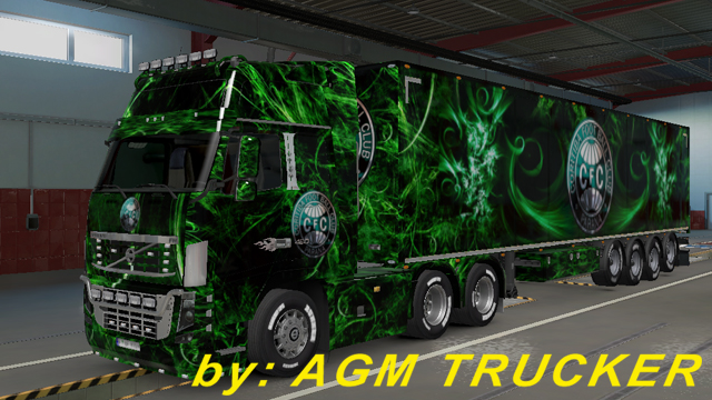 SKIN TRUCK VOLVO FH CLASSIC E REBOQUE (CORITIBA) DIECK GAMES - CANAL AGM TRUCKER