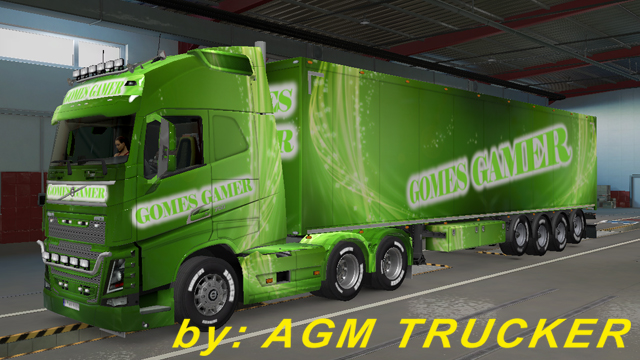 SKIN TRUCK VOLVO FH E REBOQUE (GOMES GAMER) - CANAL AGM TRUCKER