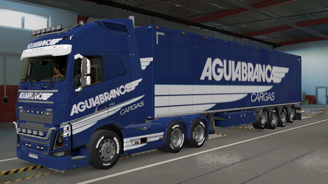 SKIN TRUCK VOLVO FH E REBOQUE (AGUIA BRANCA) - CANAL AGM TRUCKER