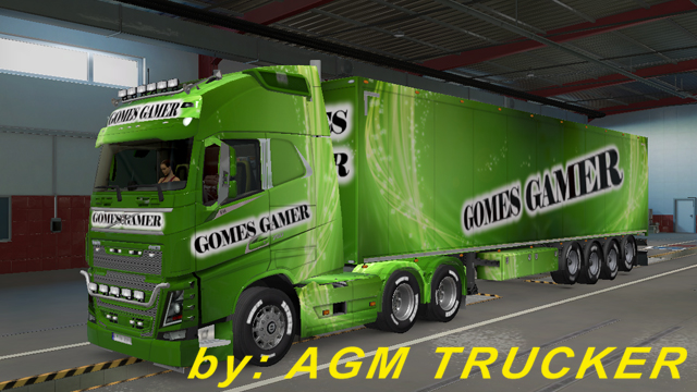 SKIN TRUCK VOLVO FH E REB. GOMES GAMER (LETRA PRETA)- CANAL AGM TRUCKER
