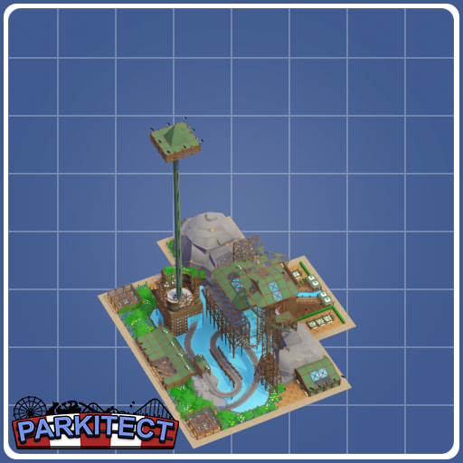 Hyper Coaster, Observation Tower, Haunted House, Car Ride, Inverted Double Swing, Shops, Staff, Trash [WOODLANDS]