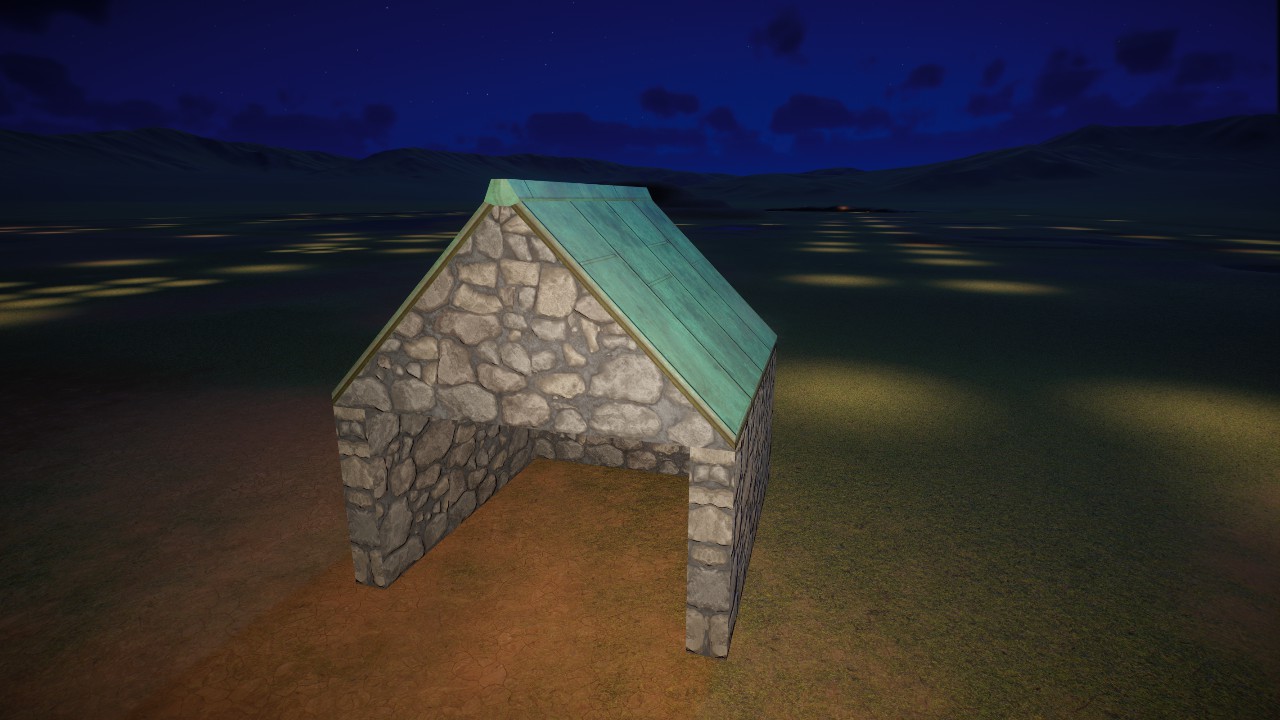 Stone and Copper Low and small Shelter