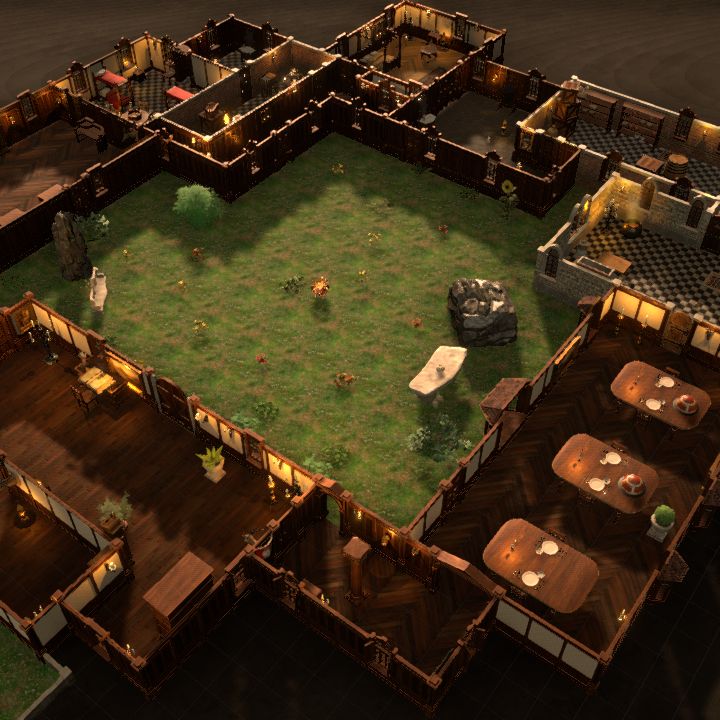 Mansion with center courtyard