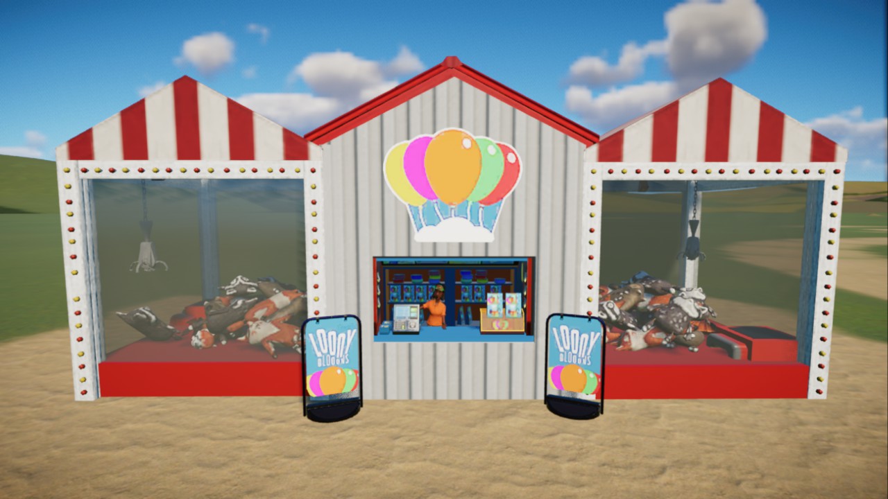 Claw machine with shops