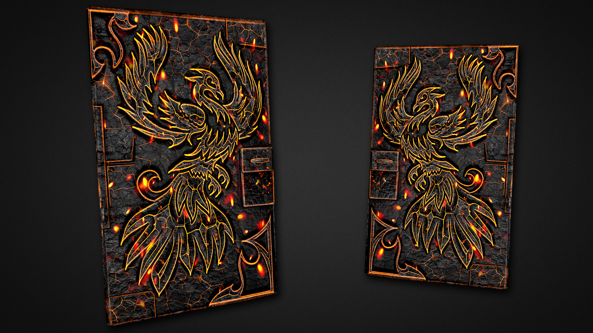 Fire Phoenix Metal Door