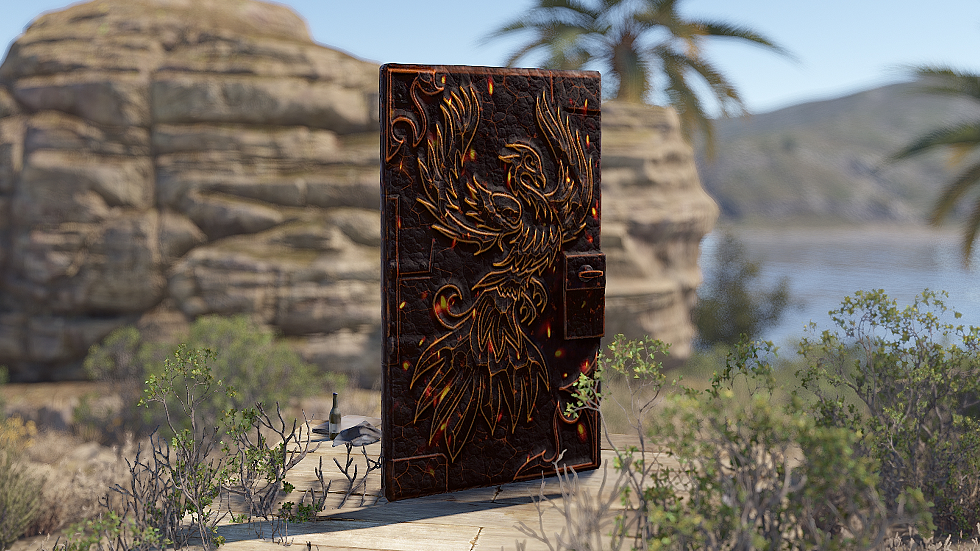 Fire Phoenix Metal Door