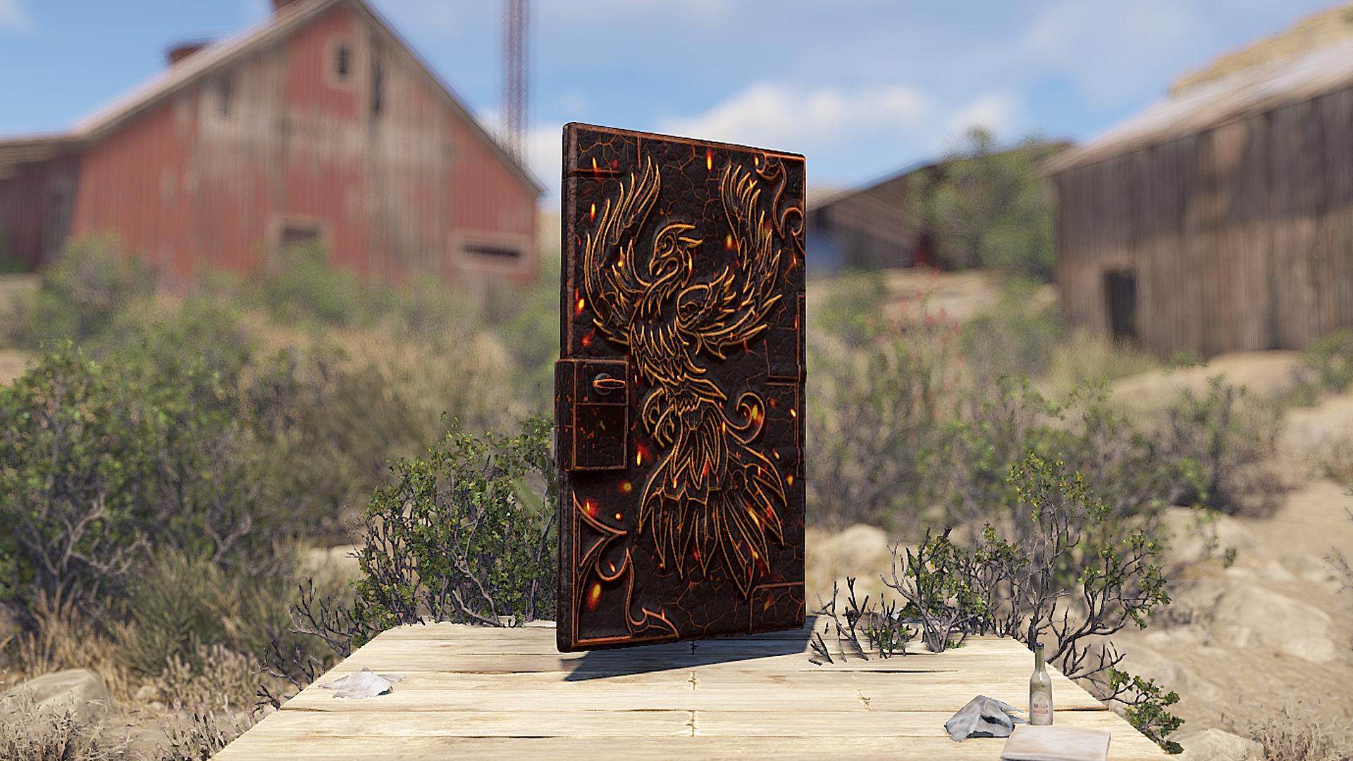 Fire Phoenix Metal Door