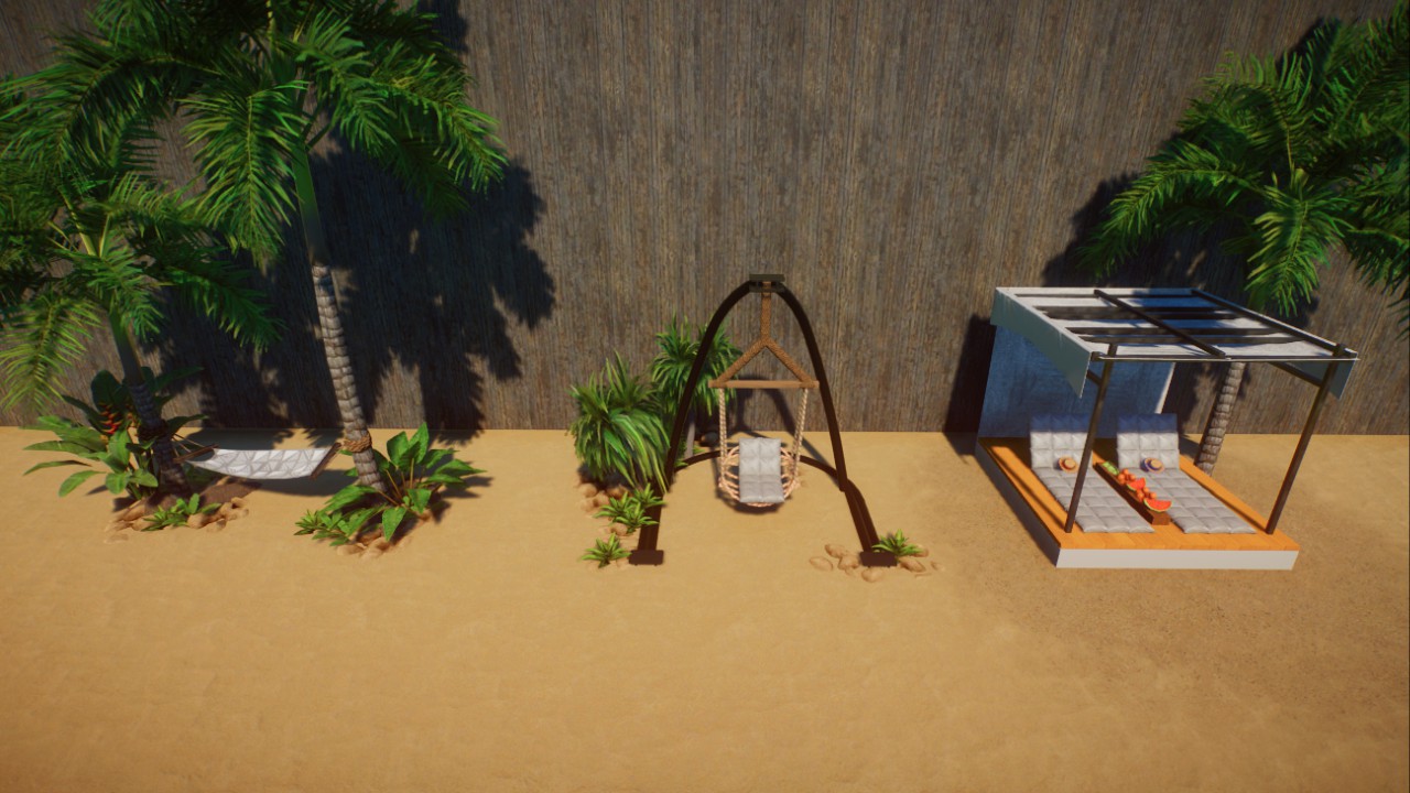 Tropical Beach Vibe Seating - To Scale