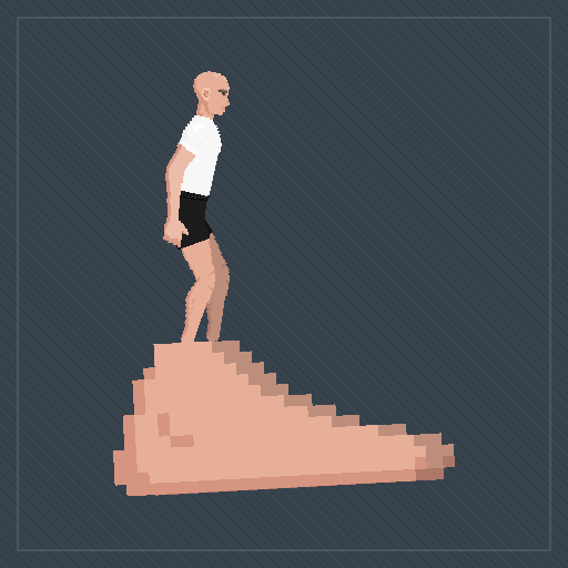 Man with  big feet