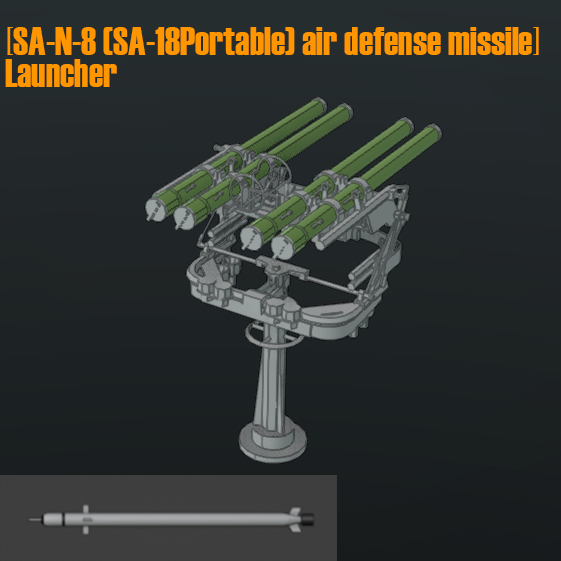 [SA-N-8 (SA-18Portable) air defense missile]Launcher