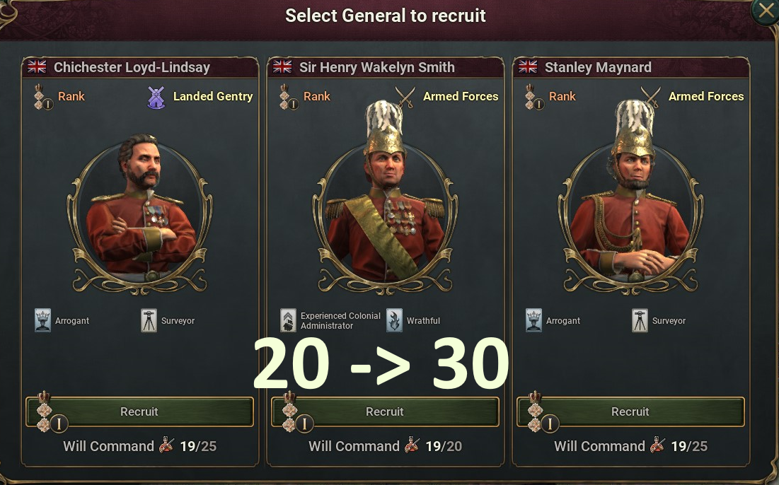 More max Generals