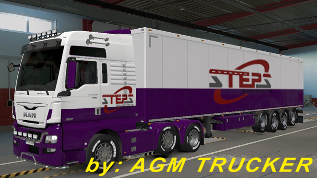 SKIN TRUCK MAN TGX EURO 6 E REBOQUE (STEPS) - CANAL AGM TRUCKER