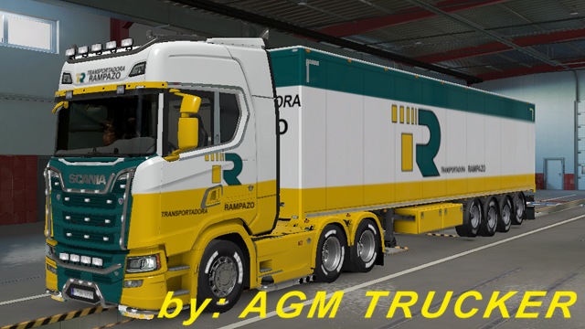SKIN TRUCK SCANIA S E REBOQUE (TRANSPORTADORA RAMPAZO - CANAL AGM TRUCKER