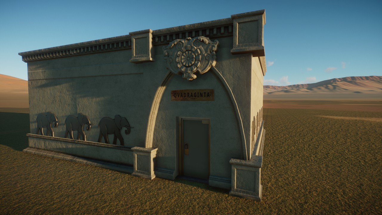 Pantheon Large Quarantine with Latin sign