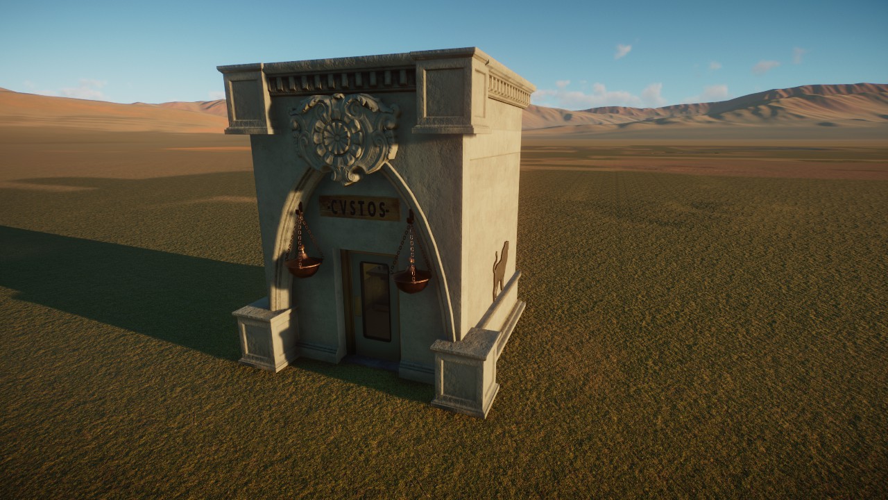 Pantheon Sm Keeper Hut with Latin Sign