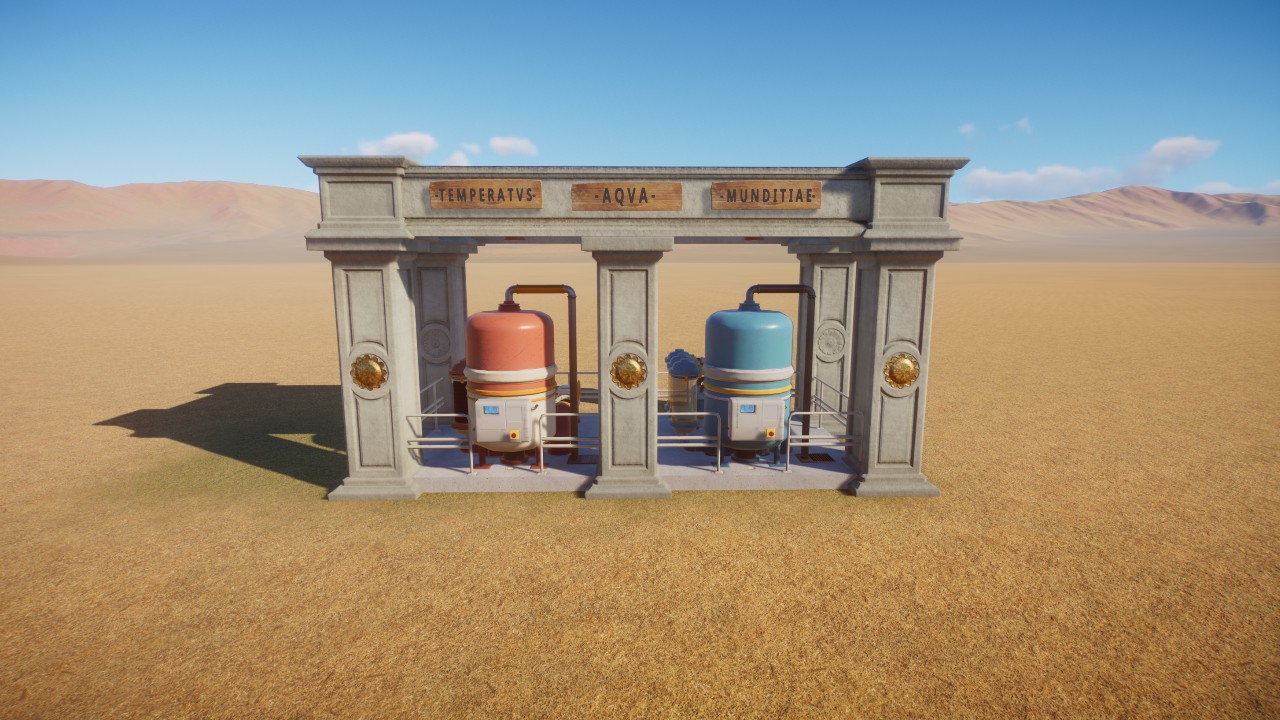 Pantheon Water Treatment Facility with Latin Signs