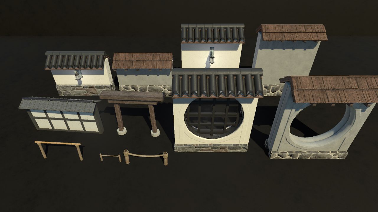 Japanese Garden Wall Set