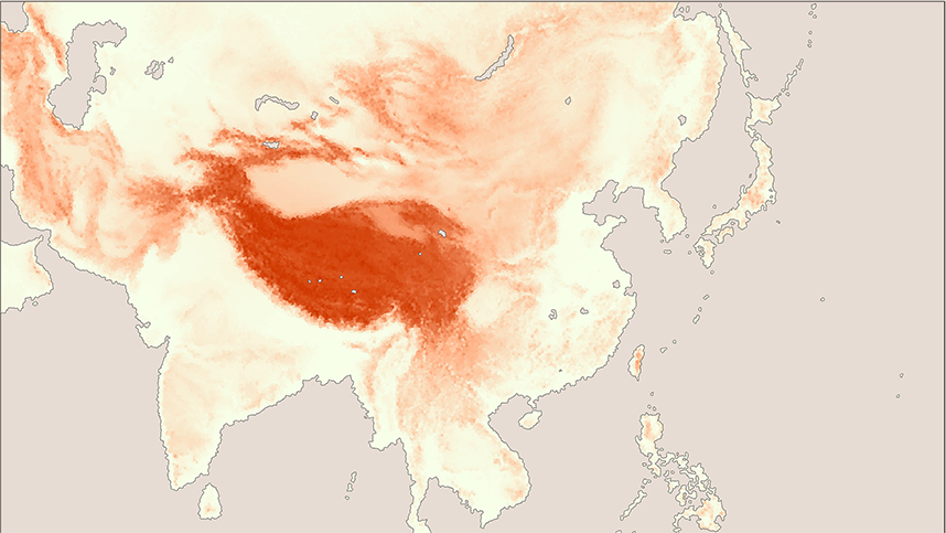史图馆投影东亚超大图地形图（East Asia  4x size Topographic Map）