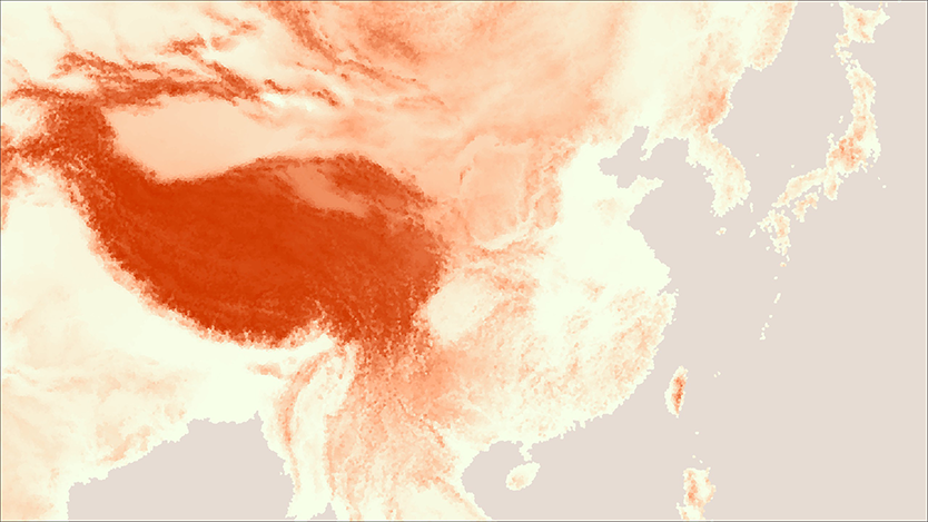 史图馆投影东亚超大图地形图（小范围版）  East Asia  4x size Topographic Map(Small-Scale)
