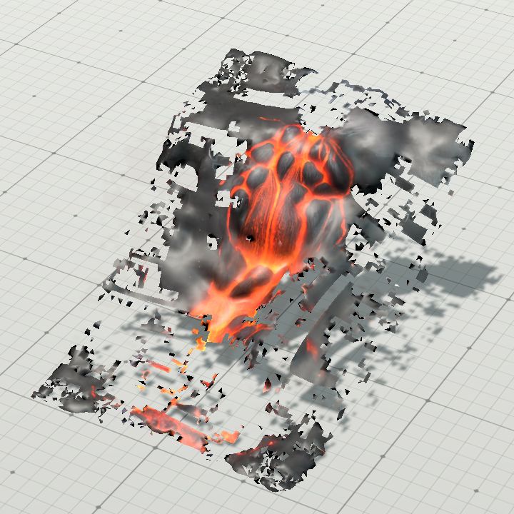 Lava flow from rock