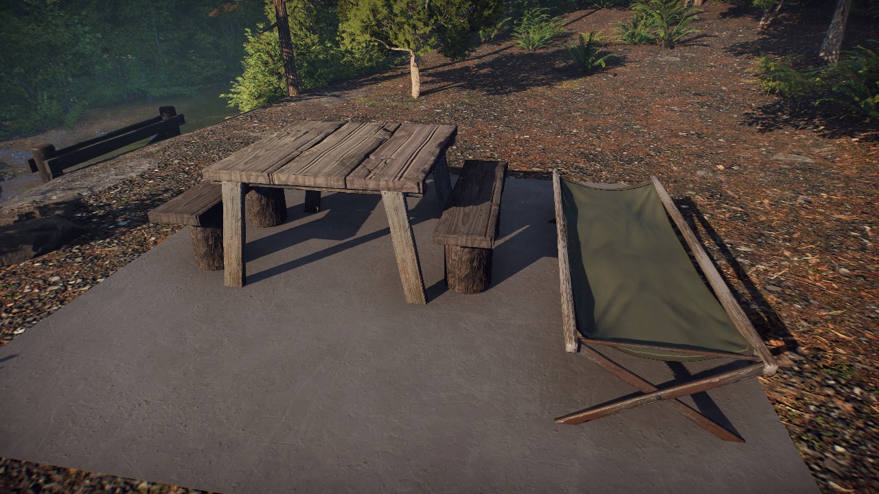 Rustic wood Table and cot