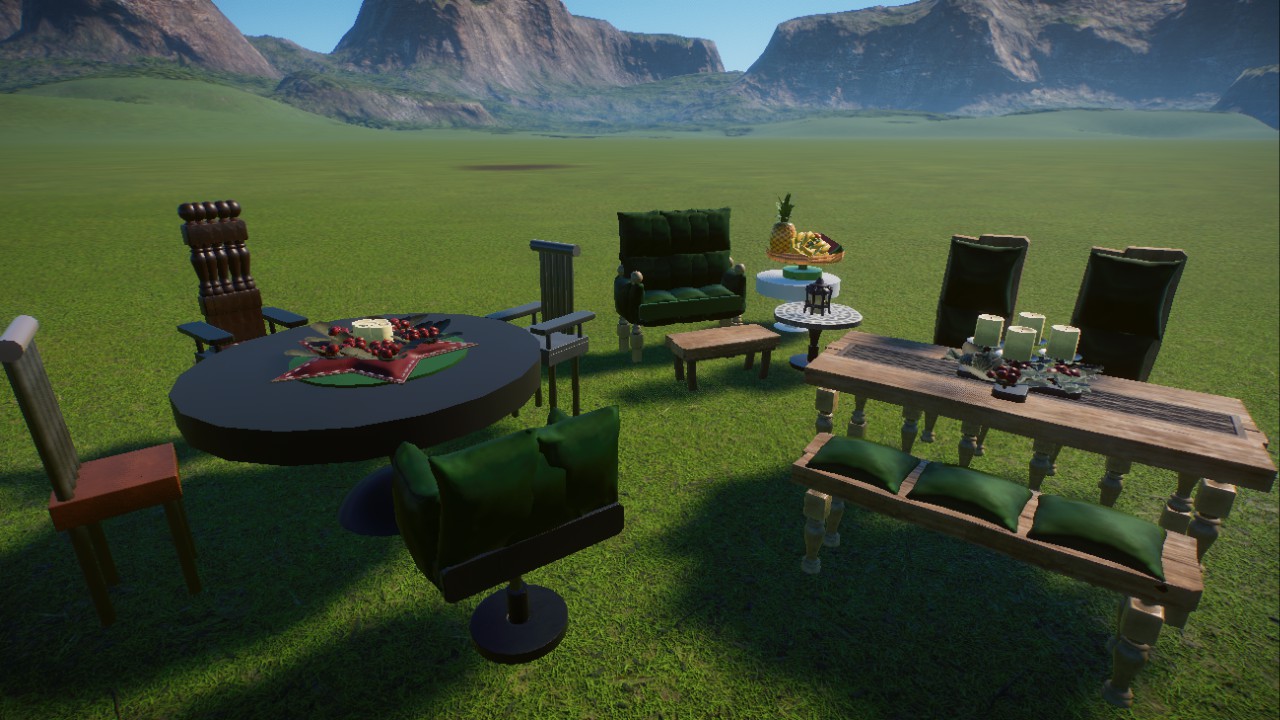 tables , chairs, sofa etc. realistic size, Tische, Stühle etc.