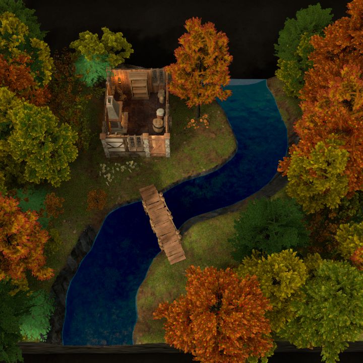 Riverside forest cottage