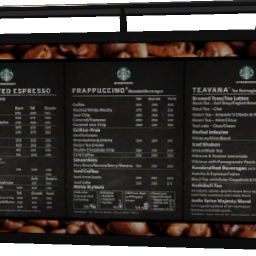 Starbucks menu sign wall