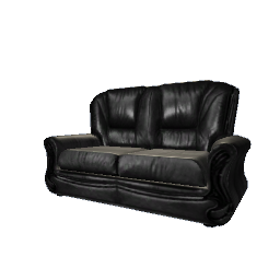 Leather Love Seat_Black
