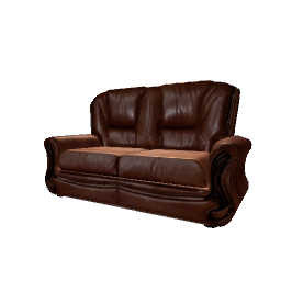 Leather Love Seat_Dark Brown