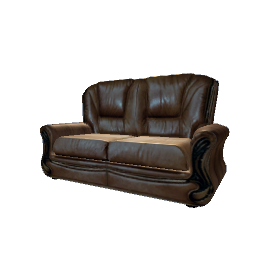 Leather Love Seat_Light Brown