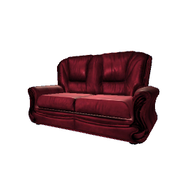 Leather Love Seat_Red