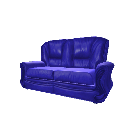 Leather Love Seat_Blue