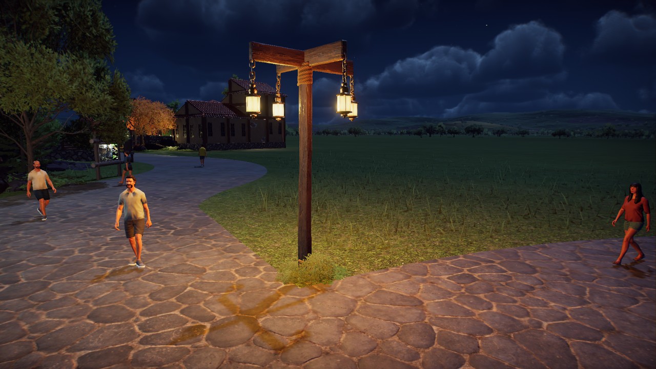 Medieval Park- 4 way lampost