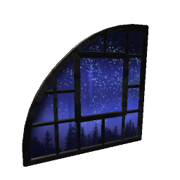 Starry Half-Window - Left Large - Black